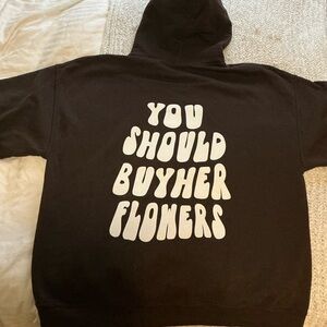 Gildan Black Hoodie with White Text